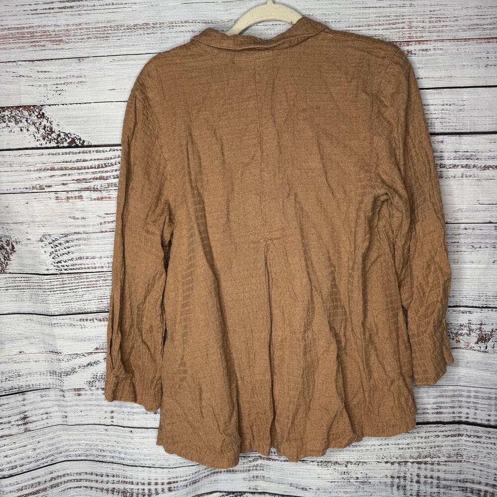 Habitat Gauze Lagenlook Mother Of Pearl Button Blouse Top M - Picture 5 of 5